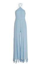 Cult Gaia Yasmina Bead-embellished Linen Flared Jumpsuit