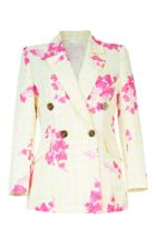 Lake Studio Double-breasted Printed Cotton And Silk-blend Blazer