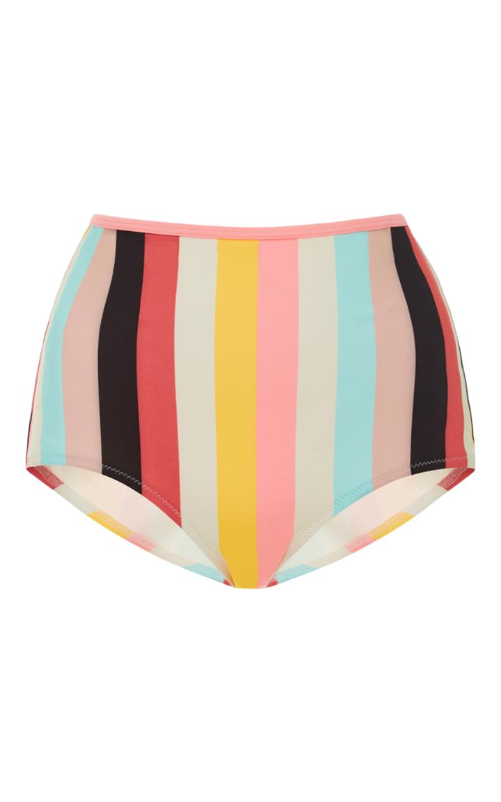 Solid & Striped Brigitte Striped High-rise Bikini Bottoms
