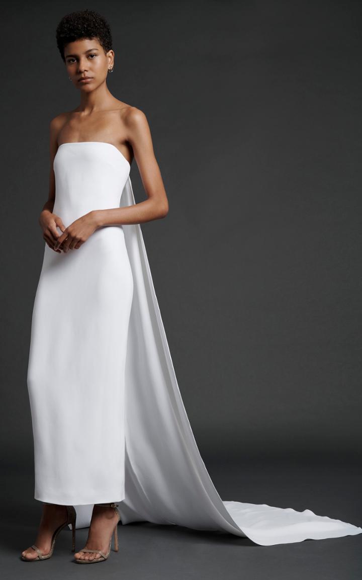 Moda Operandi Cushnie Strapless Column Dress With Detachable Train