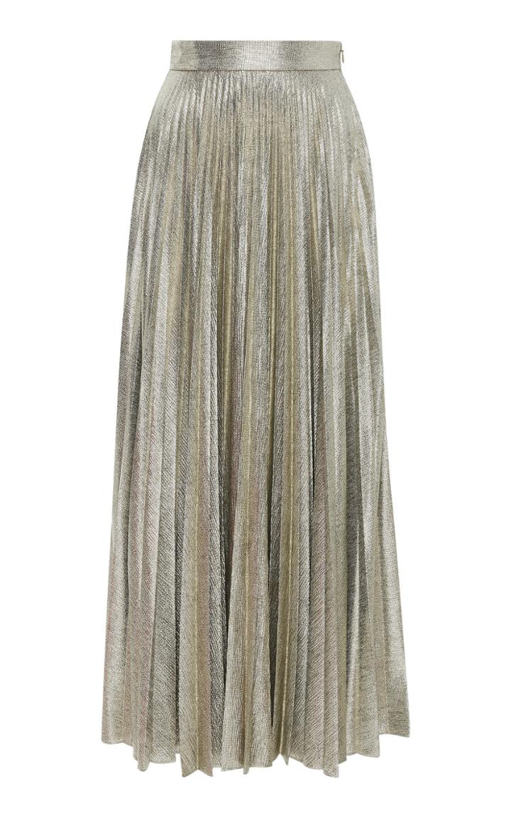 Emilia Wickstead Sunshine Pliss Lam Midi Skirt