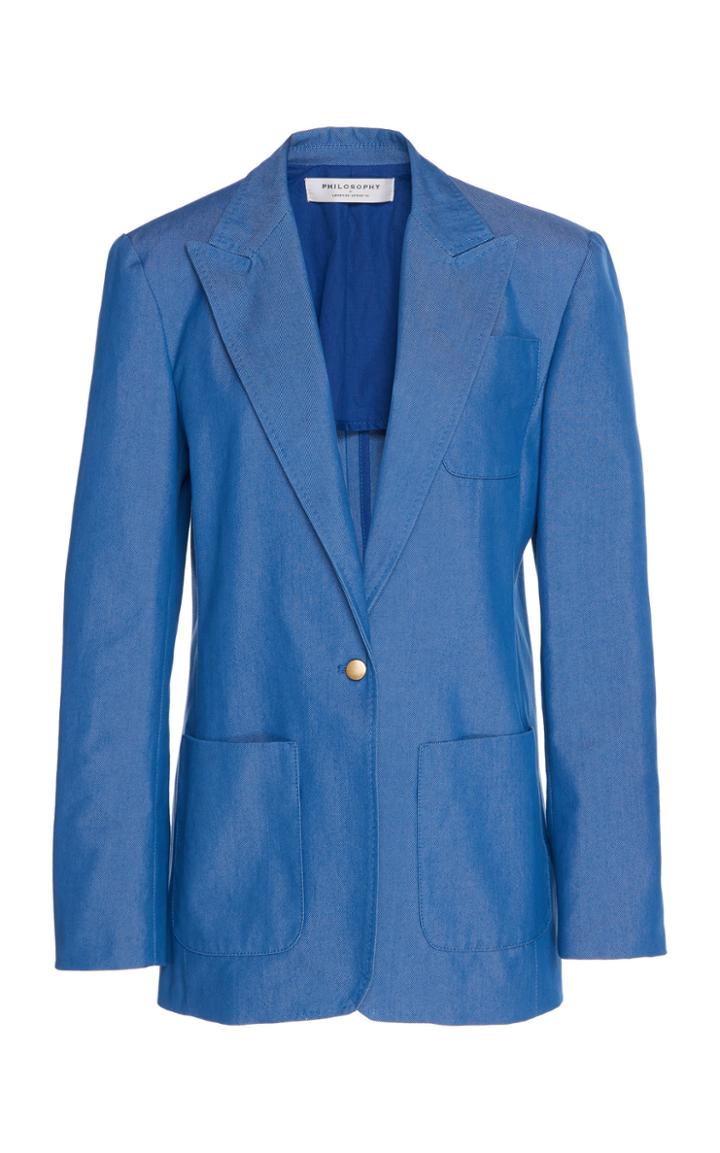Philosophy Di Lorenzo Serafini Front Button Cotton-blend Blazer
