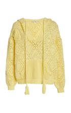 Moda Operandi Loveshackfancy Tomaso Hooded Pointelle-knit Sweater