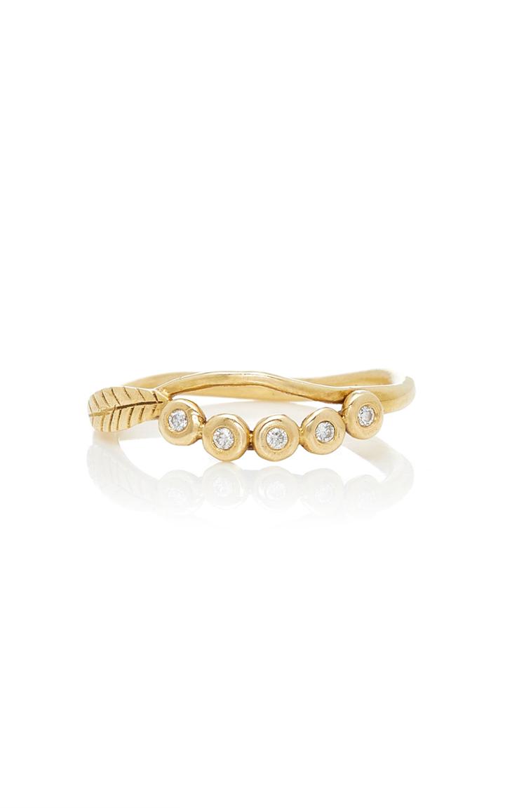 Charlotte Wendes Five Diamond Leaf Ring