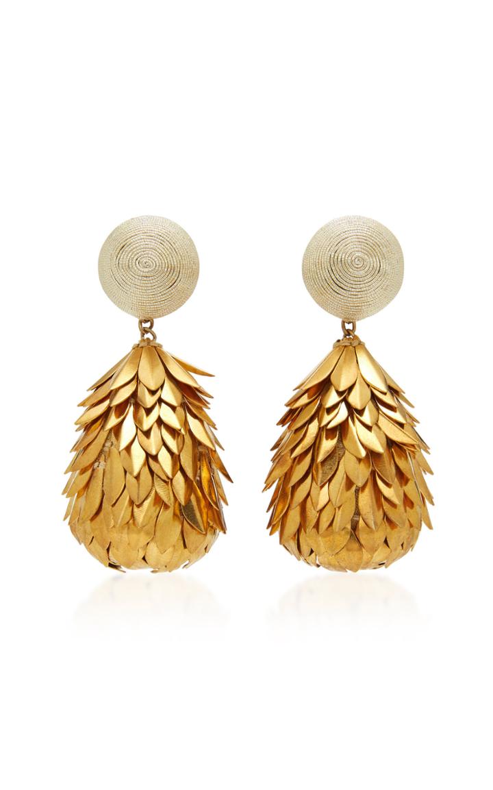 Rebecca De Ravenel M'o Exclusive Metal Petal Drop Earrings
