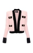 Balmain Velvet-trimmed Angora-blend Sweater