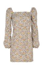 Moda Operandi Coco Shop Puff-sleeve Embroidered Cotton Mini Dress