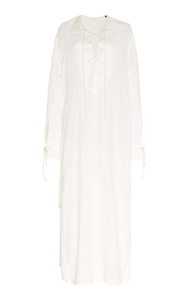 Ann Demeulemeester Lace-up Cotton-blend Shirt Dress