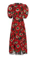 Dolce & Gabbana Flocked Floral Organza Maxi Dress