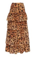 Mara Hoffman Marzia Tiered-ruffle Cheetah-print Maxi Skirt