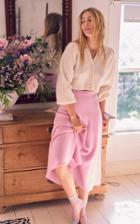 Moda Operandi Loveshackfancy Hardin Wool-cashmere Midi Skirt