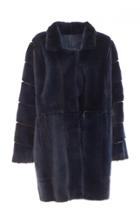 Genny Navy Blue Fur Coat