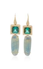 Dana Rebecca 14k Yellow Gold Tourmaline And Sapphire Drop Earrings