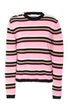Ganni Button-trim Striped Cashmere Sweater