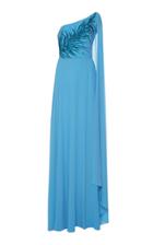 Georges Hobeika One Shoulder Cape Gown