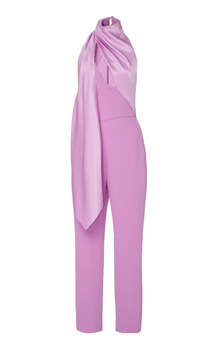 Cushnie Cutout Crepe De Chine Straight-leg Jumpsuit