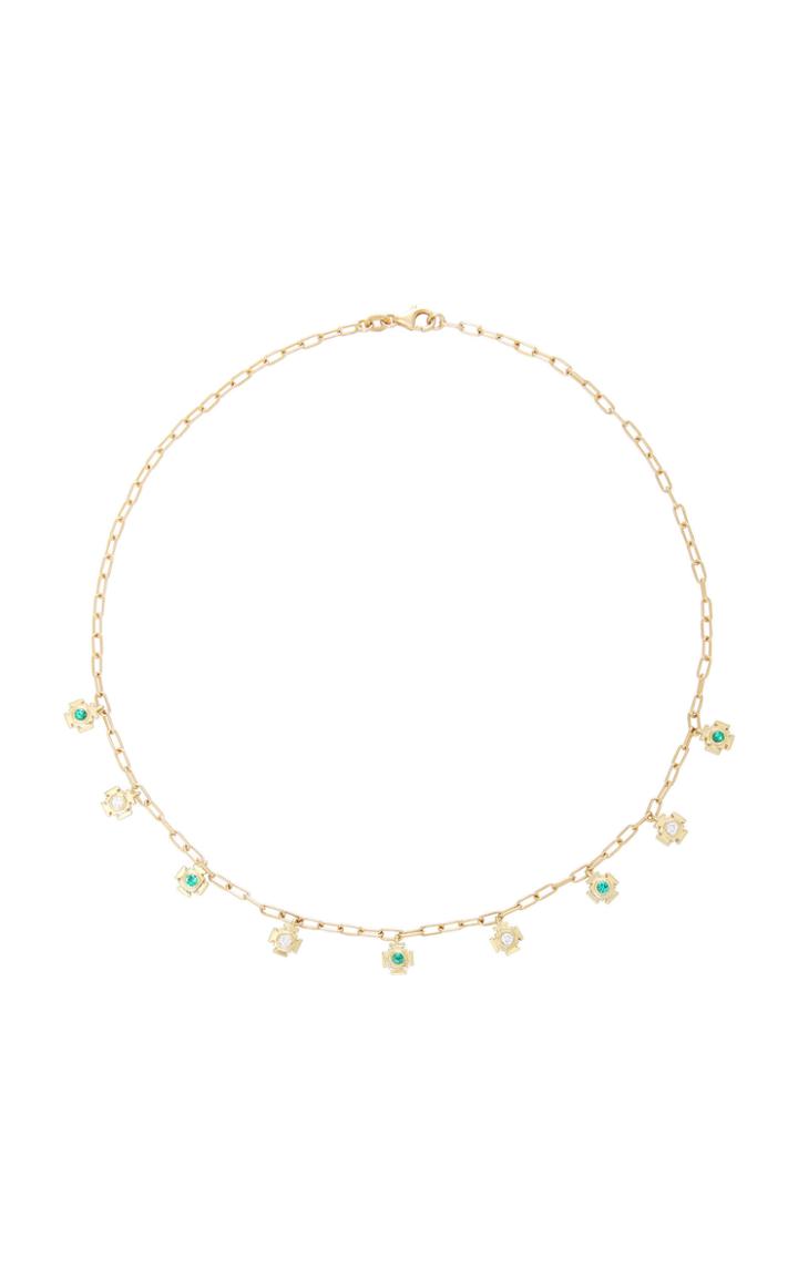 Ark Emerald And Diamond Mini Gateway Dangling Necklace