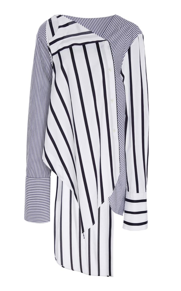 Monse Falling Contrast Stripes Cotton Shirt