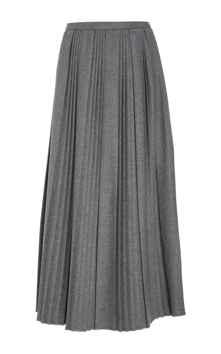 Red Valentino High Waist Plisse Midi Skirt