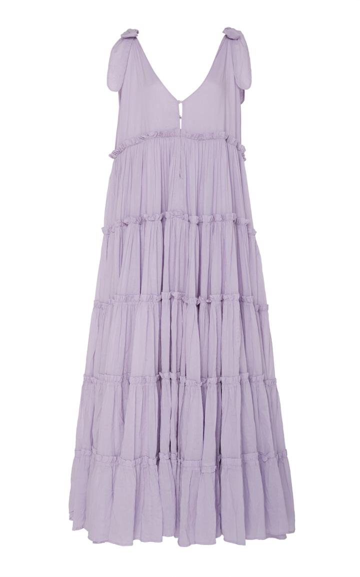 Innika Choo Rayleigh Tiered Cotton-voile Maxi Dress Size: 0