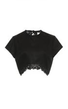 Sir The Label Alena Cropped Floral-embroidered Linen Top