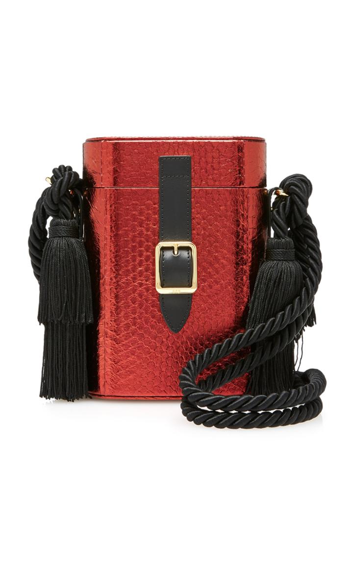 Officina Del Poggio Metallic Snakeskin Mini Safari Crossbody