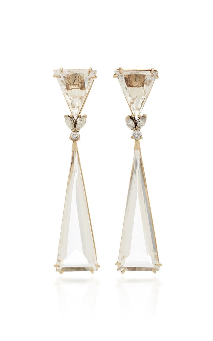 Sorab & Roshi One-of-a-kind Trilliant Rock Crystal Drop Earrings