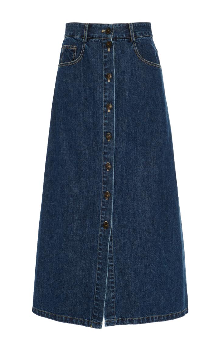 Sea Denim A-line Skirt