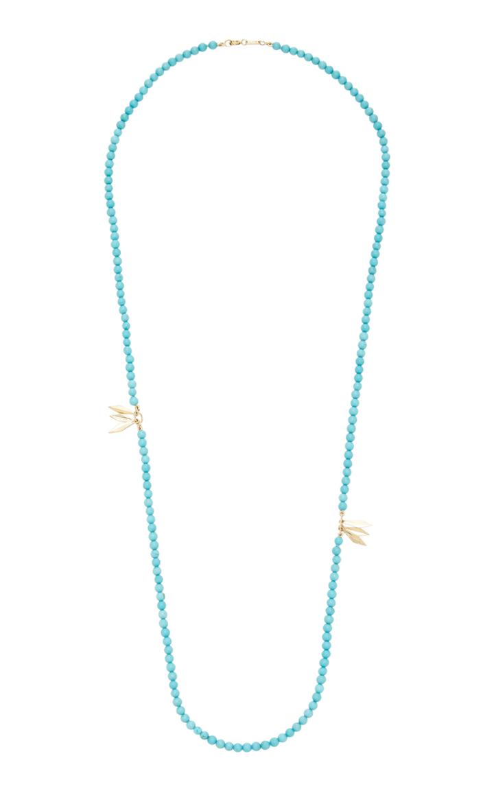 Aron Hirsch Karo 18k Gold And Turquiose Beaded Necklace