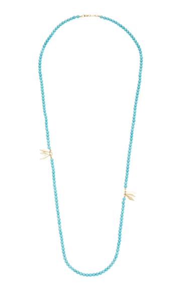 Aron Hirsch Karo 18k Gold And Turquiose Beaded Necklace
