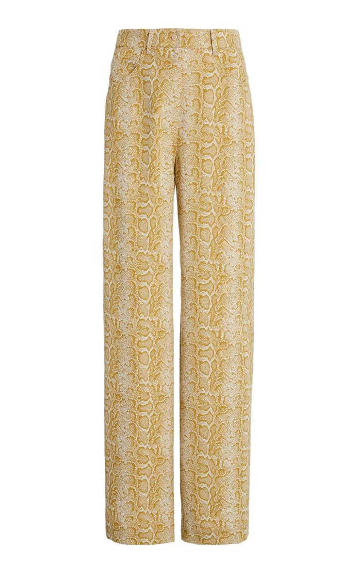 Moda Operandi Nanushka Draw Snake-effect Cady Pants