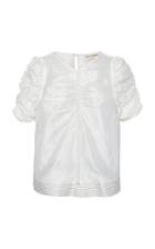 Ulla Johnson Celia Ruched Cotton-silk Blend Top