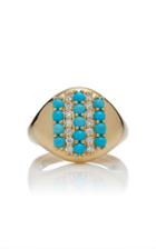 Khai Khai 18k Gold, Turquoise, And Diamond Ring Size: 3.5