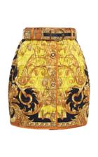 Versace Quilted Printed Silk Mini Skirt