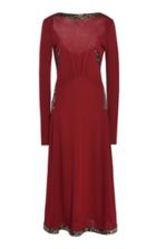 Victoria Beckham Long Sleeve Contrast Trim Jersey Dress