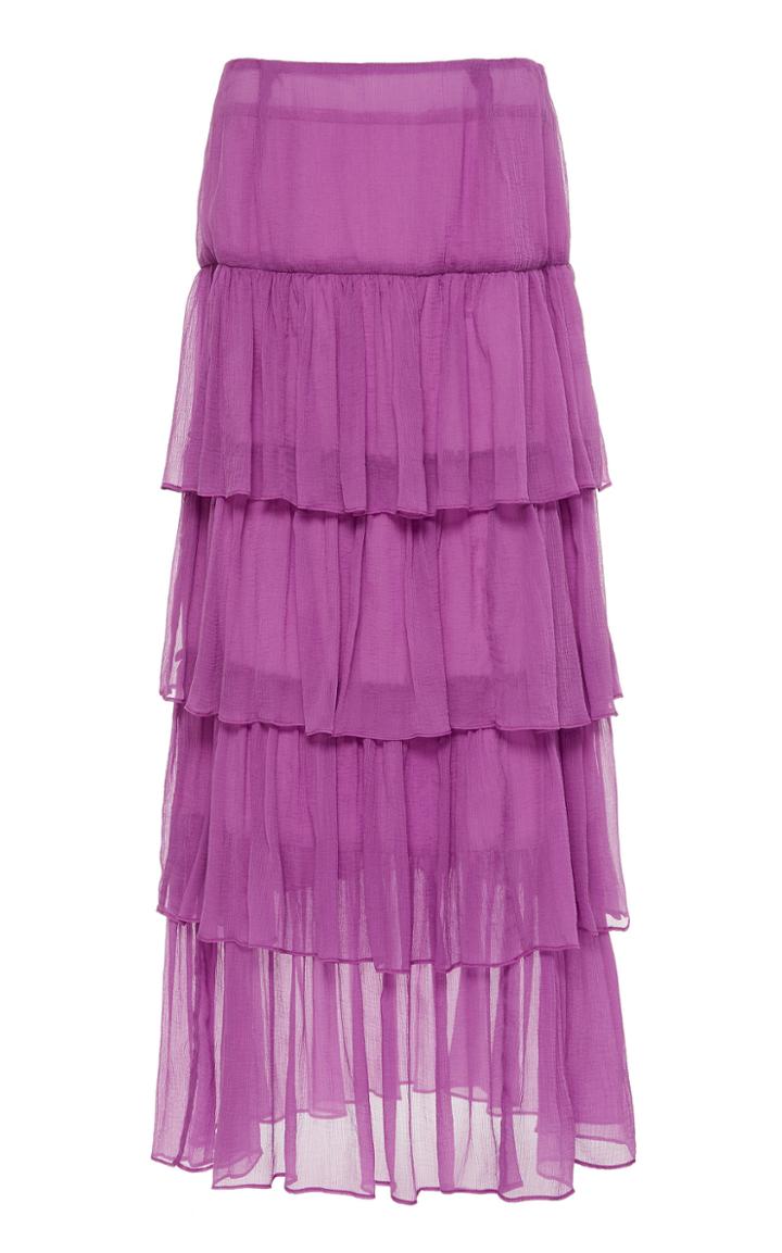 Moda Operandi Mara Hoffman Marzia Ruffled Voile Maxi Skirt Size: 0