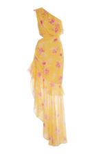 Amur Vi One-shoulder Floral-print Silk Crepe De Chine Dress