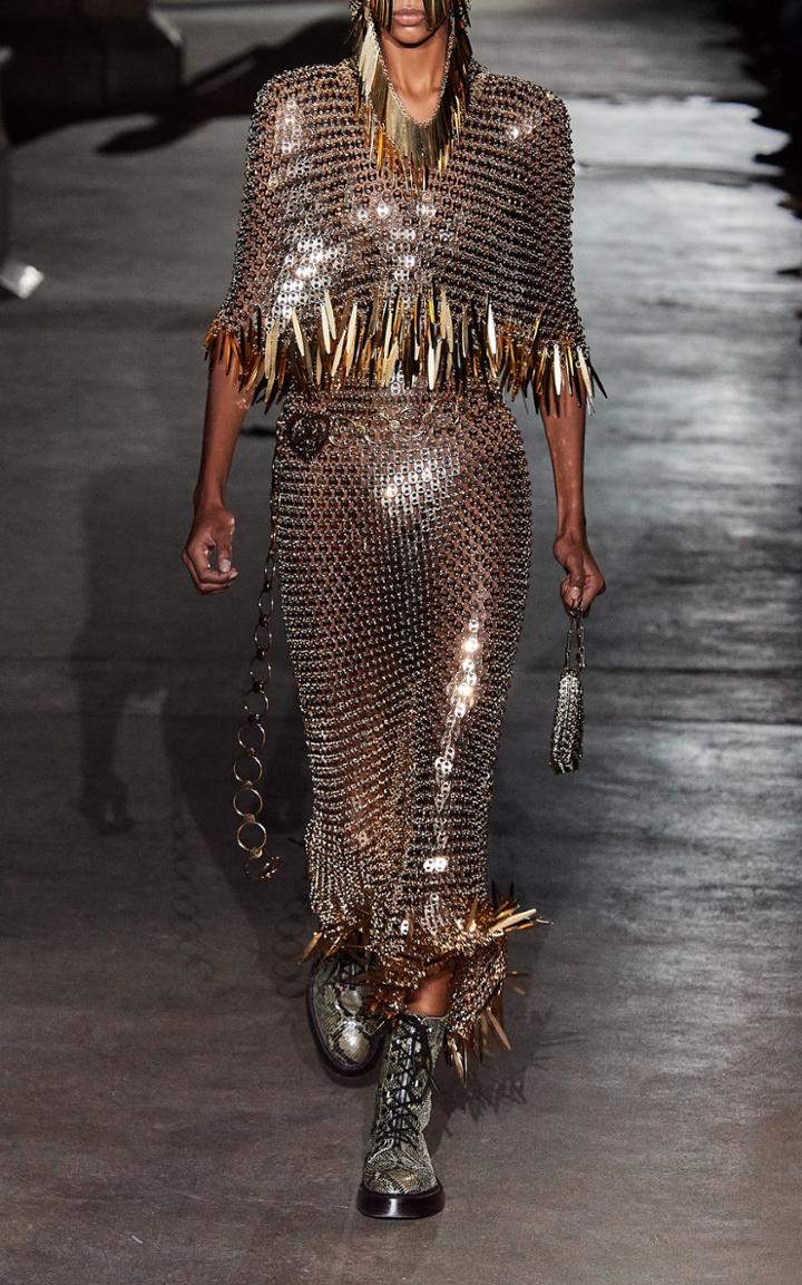 Moda Operandi Paco Rabanne Hooded Metallic Capelet