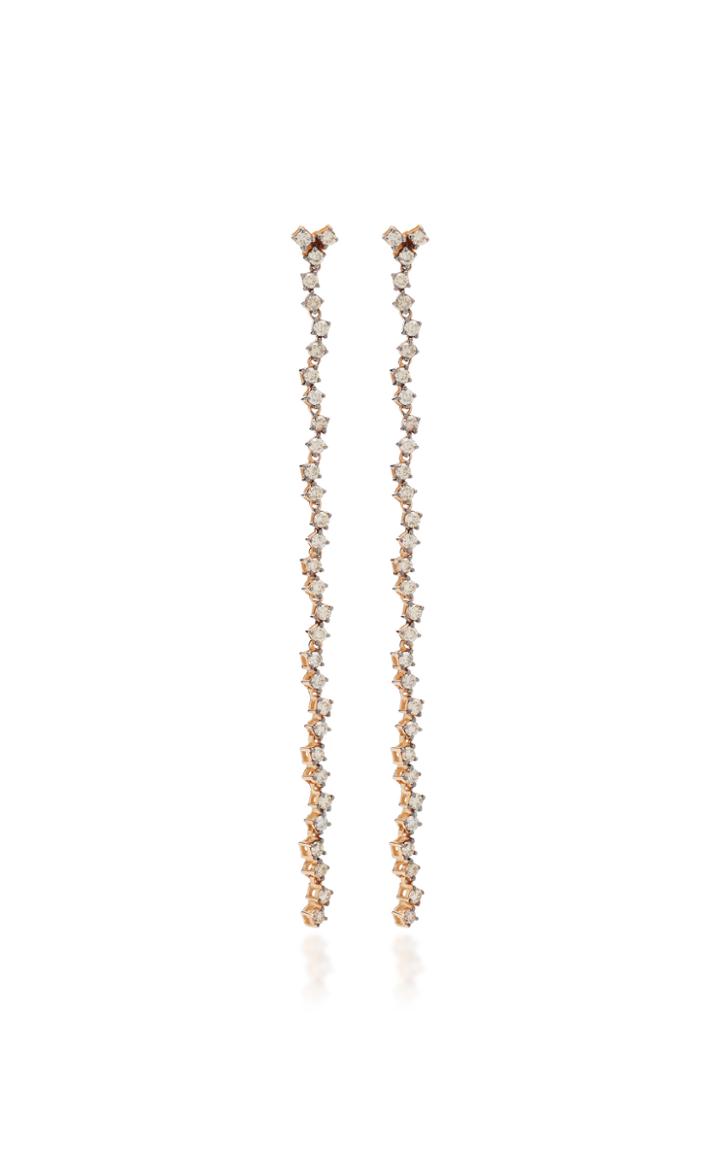 Kismet By Milka Lumiere Long Champagne Diamond Earrings