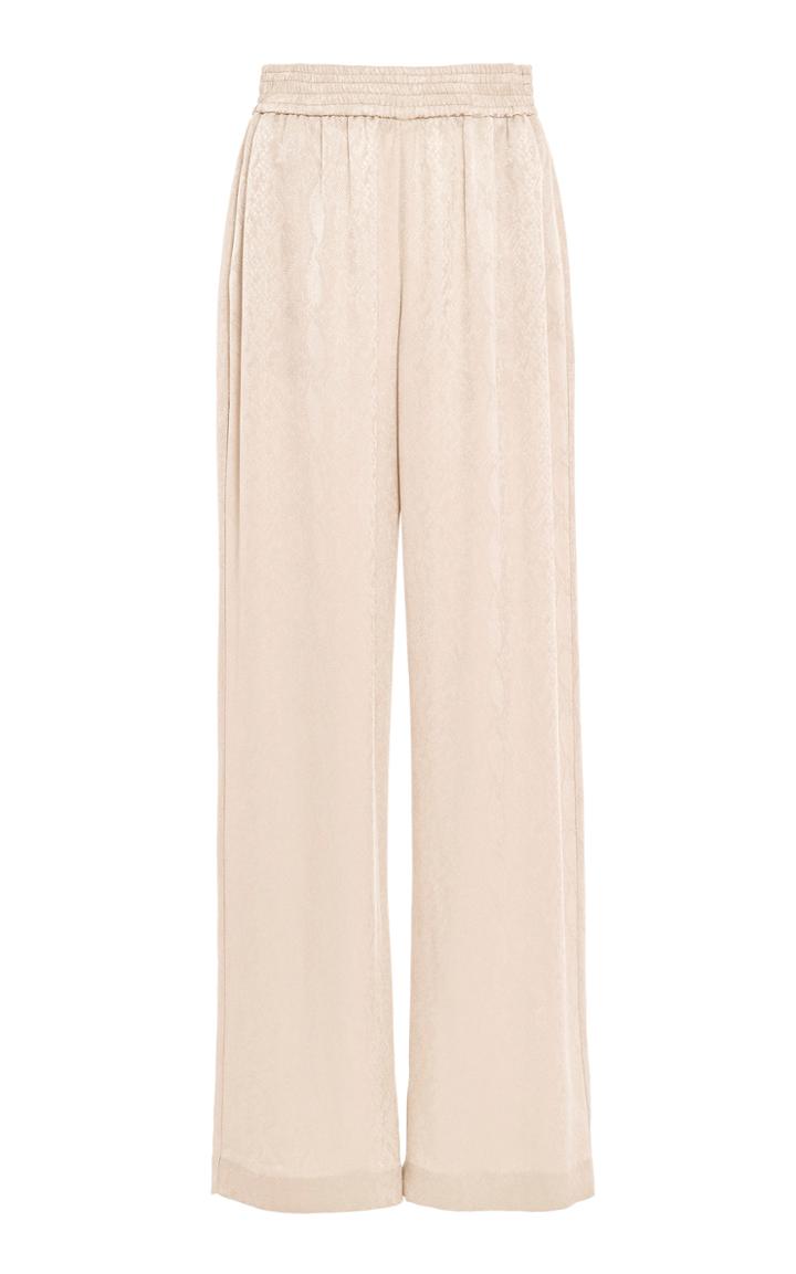 Sally Lapointe Snake-effect Crepe De Chine Straight-leg Track Pants