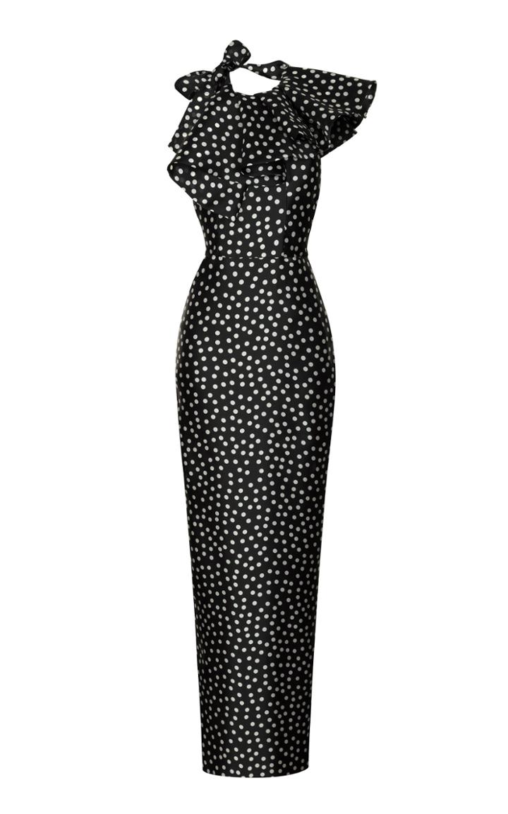 Moda Operandi Rasario Ruffled Polka-dot Silk Organza Gown