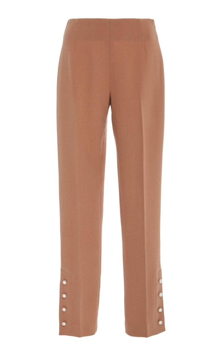 Lela Rose Skinny Pant With Pearl Buttons