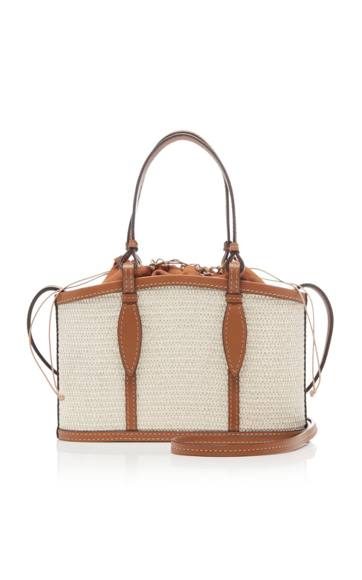 Hunting Season Small Leather-trimmed Fique Top Handle Bag