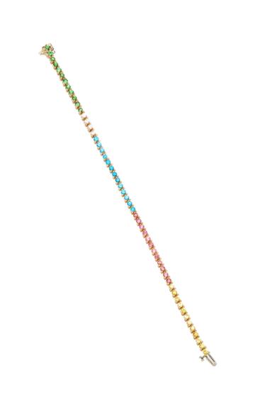 Carole Le Bris Perez Mix Blue Rainbow Marie-antoinette Tennis Bracelet