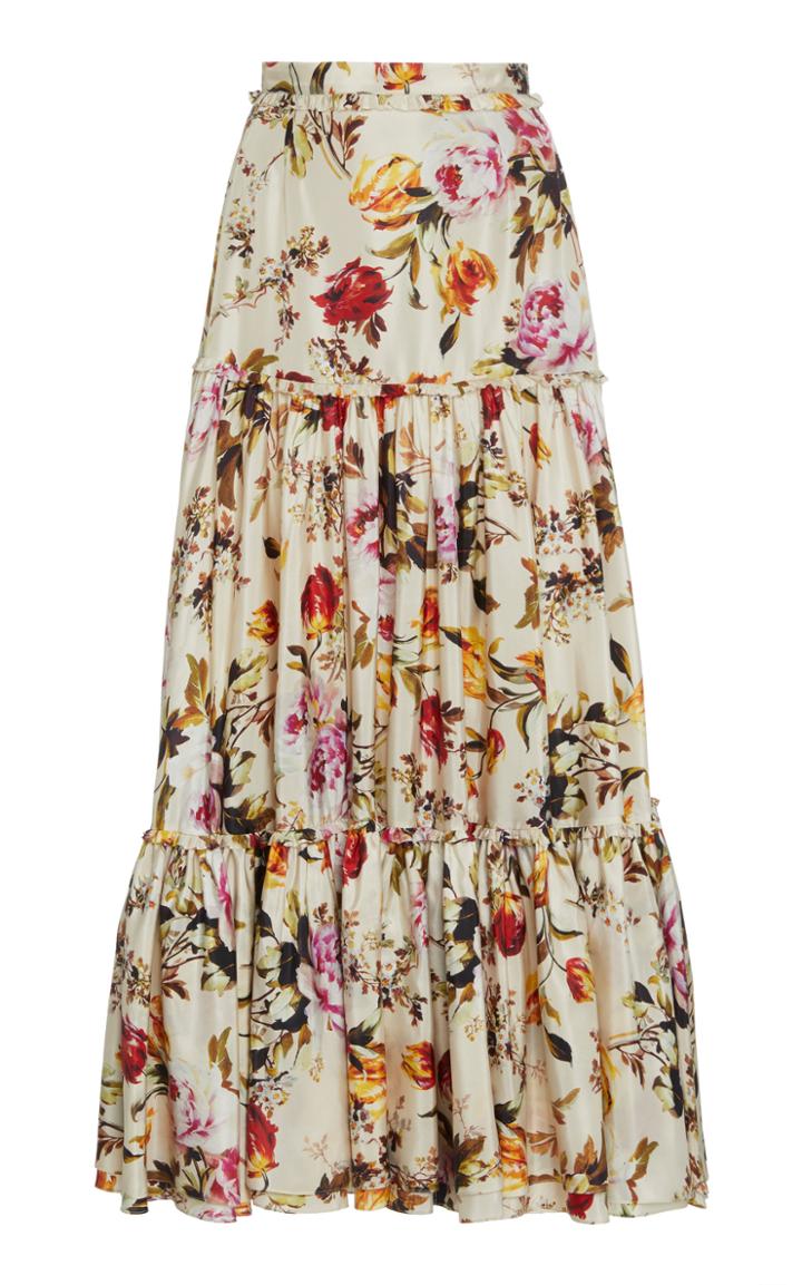 Moda Operandi Brock Collection Raccon Floral Silk Skirt