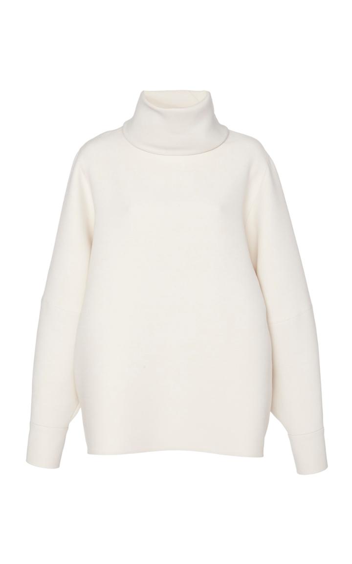 The Row Makie Wool And Silk-blend Turtleneck Top