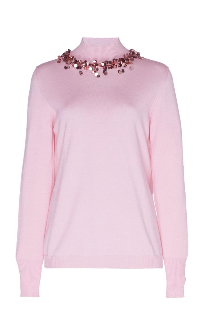 Delpozo Sequined-embellished Wool-blend Sweater