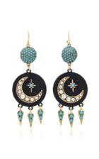 Lulu Frost Tribute Gold-plated Crystal Crescent Earrings