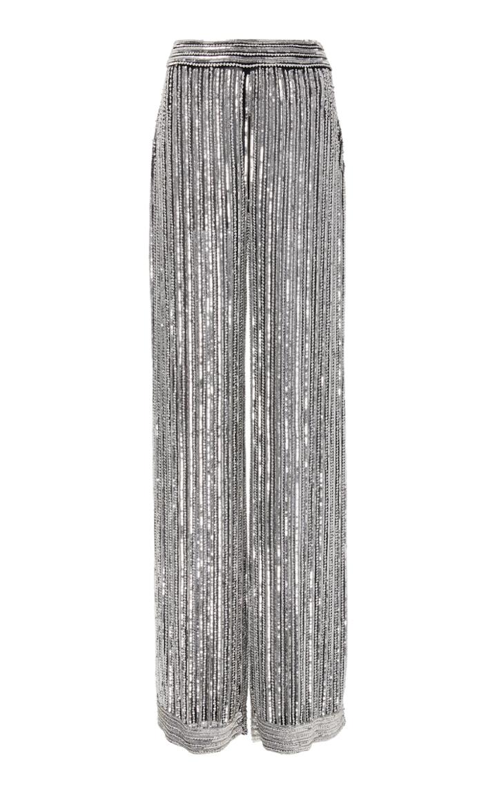 Sally Lapointe Striped Sequin Wide Leg Pant