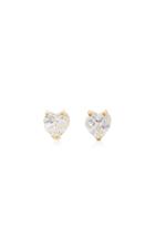 Katey Walker Tiny Heart 18k Gold And Topaz Earrings